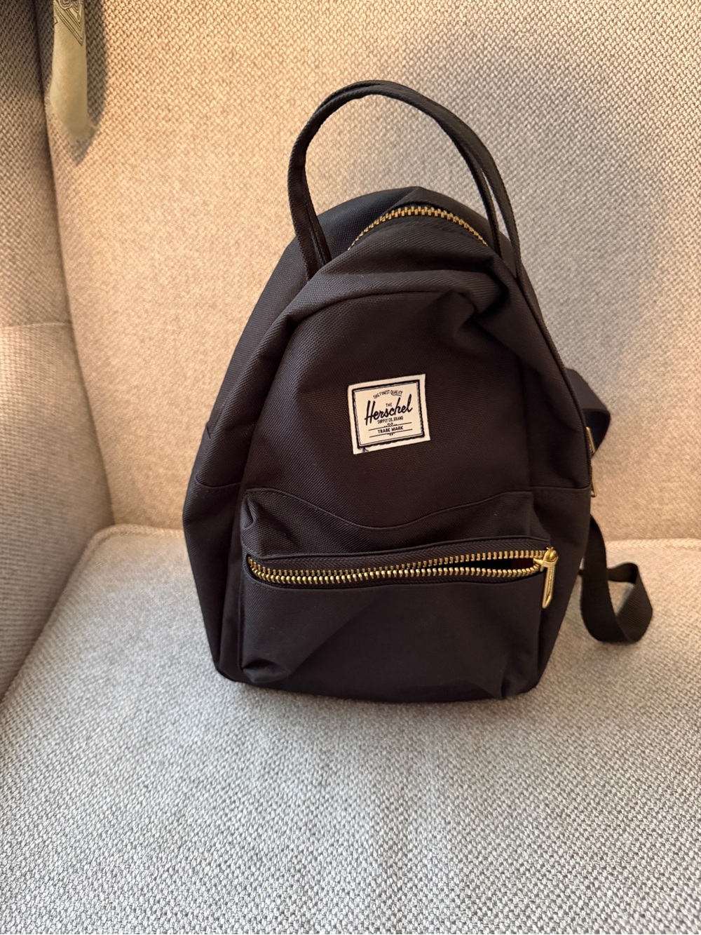 Herschel Supply Company Black Mini Backpack with Gold Zippers
